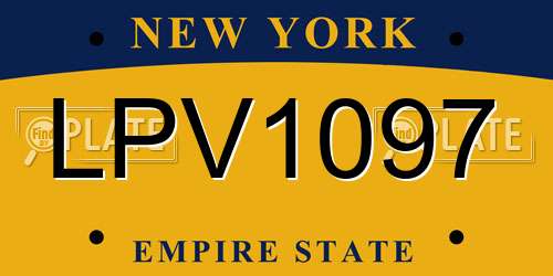 LPV1097 New York License Plate