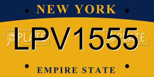 LPV1555 New York License Plate