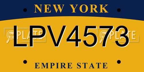 LPV4573 New York License Plate