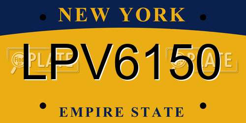 LPV6150 New York License Plate