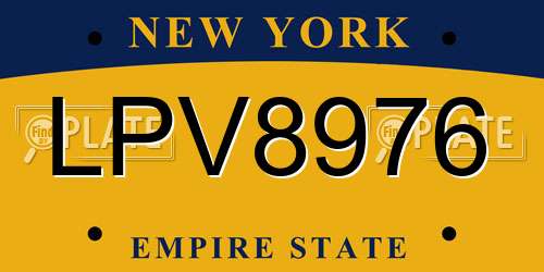 LPV8976 New York License Plate