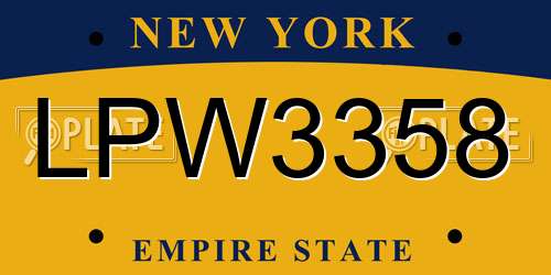 LPW3358 New York License Plate