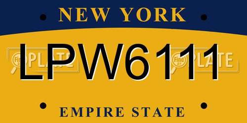 LPW6111 New York License Plate