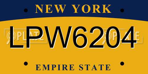 LPW6204 New York License Plate