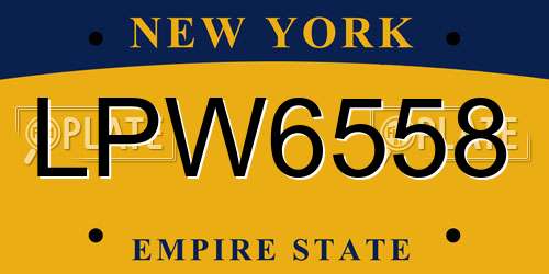 LPW6558 New York License Plate
