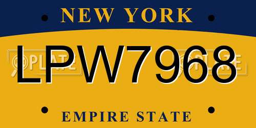 LPW7968 New York License Plate
