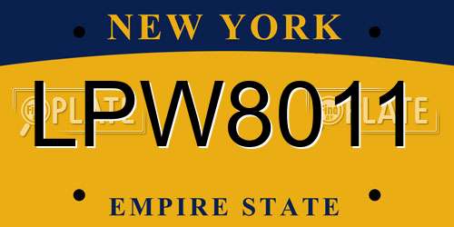 LPW8011 New York License Plate