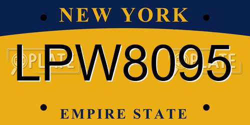 LPW8095 New York License Plate