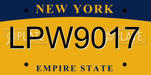 LPW9017 New York License Plate