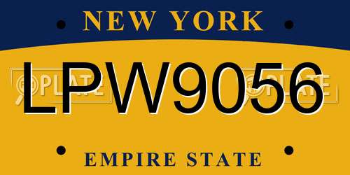 LPW9056 New York License Plate