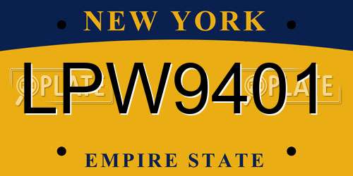 LPW9401 New York License Plate