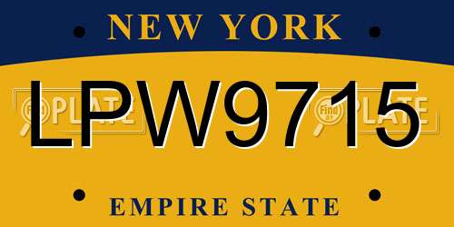 LPW9715 New York License Plate