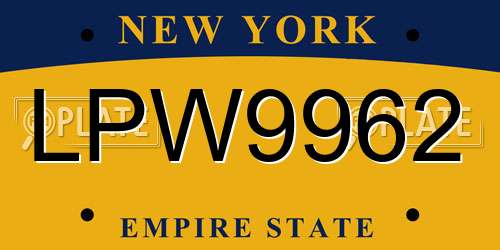 LPW9962 New York License Plate