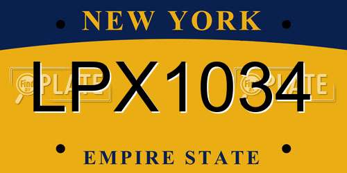 LPX1034 New York License Plate