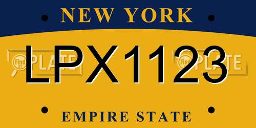 LPX1123 New York License Plate