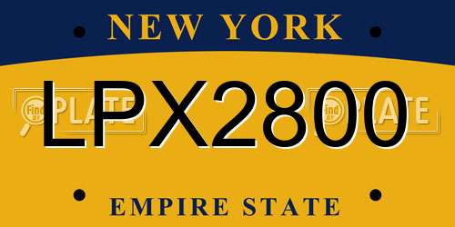 LPX2800 New York License Plate