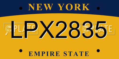 LPX2835 New York License Plate