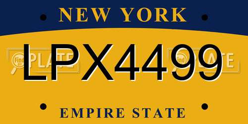 LPX4499 New York License Plate