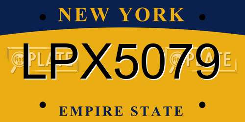 LPX5079 New York License Plate