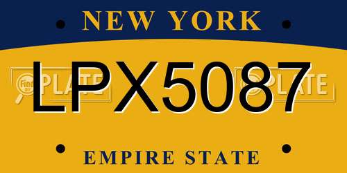 LPX5087 New York License Plate