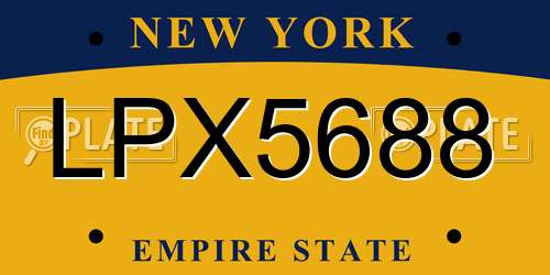 LPX5688 New York License Plate