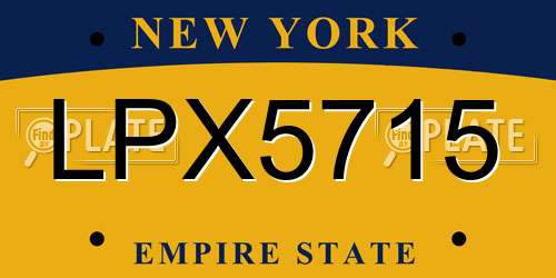 LPX5715 New York License Plate