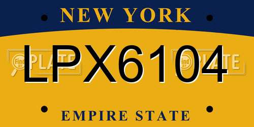 LPX6104 New York License Plate
