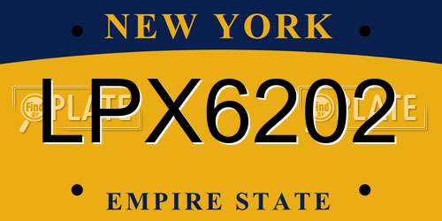 LPX6202 New York License Plate