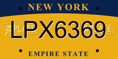 LPX6369 New York License Plate