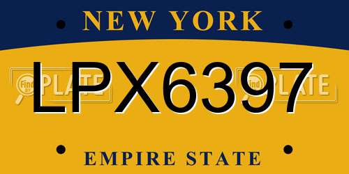 LPX6397 New York License Plate