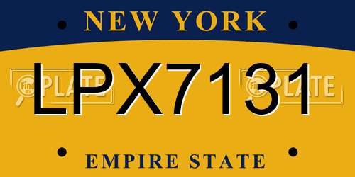 LPX7131 New York License Plate