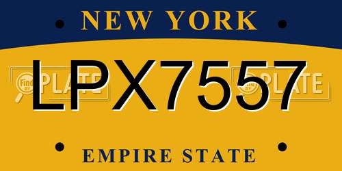 LPX7557 New York License Plate