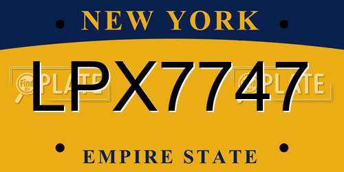 LPX7747 New York License Plate