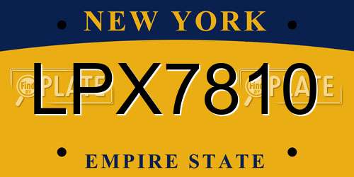LPX7810 New York License Plate