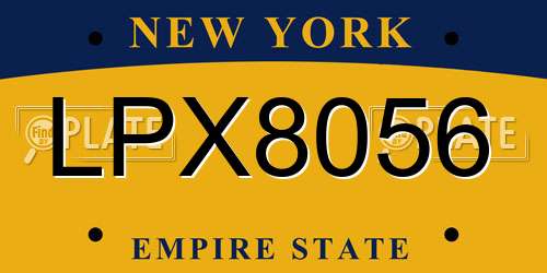 LPX8056 New York License Plate