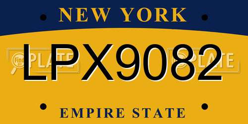 LPX9082 New York License Plate