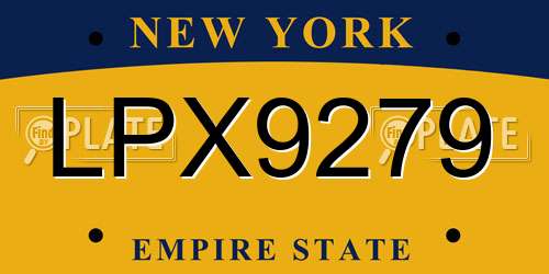 LPX9279 New York License Plate