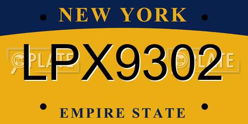 LPX9302 New York License Plate
