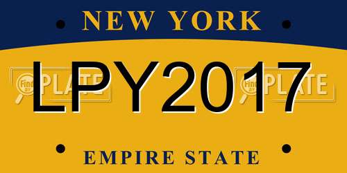 LPY2017 New York License Plate