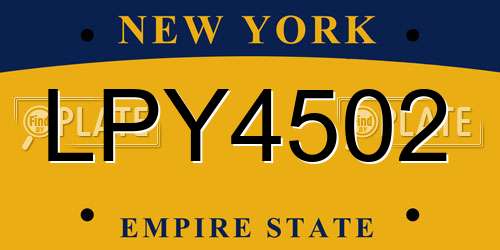 LPY4502 New York License Plate