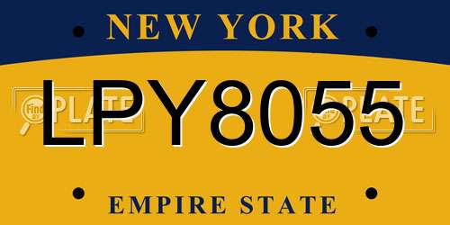 LPY8055 New York License Plate