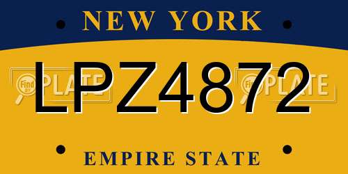 LPZ4872 New York License Plate
