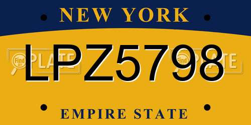 LPZ5798 New York License Plate