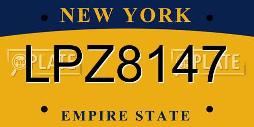 LPZ8147 New York License Plate
