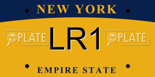 LR1 New York License Plate