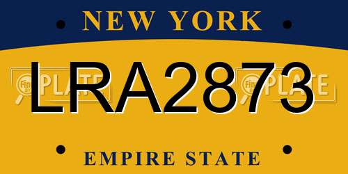 LRA2873 New York License Plate