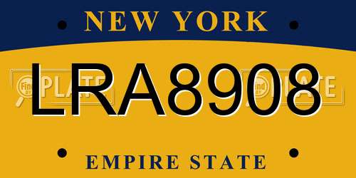 LRA8908 New York License Plate