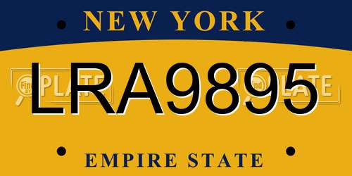 LRA9895 New York License Plate