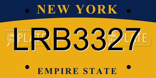 LRB3327 New York License Plate