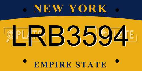LRB3594 New York License Plate